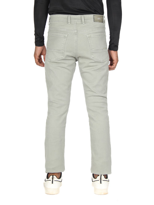 Fawn Denim Cotton Stretch Solid Trousers