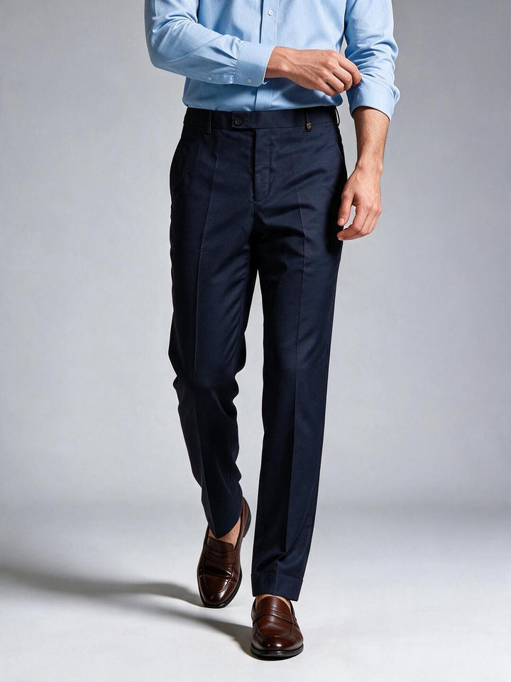 Ink Navy Solid Formal Trousers