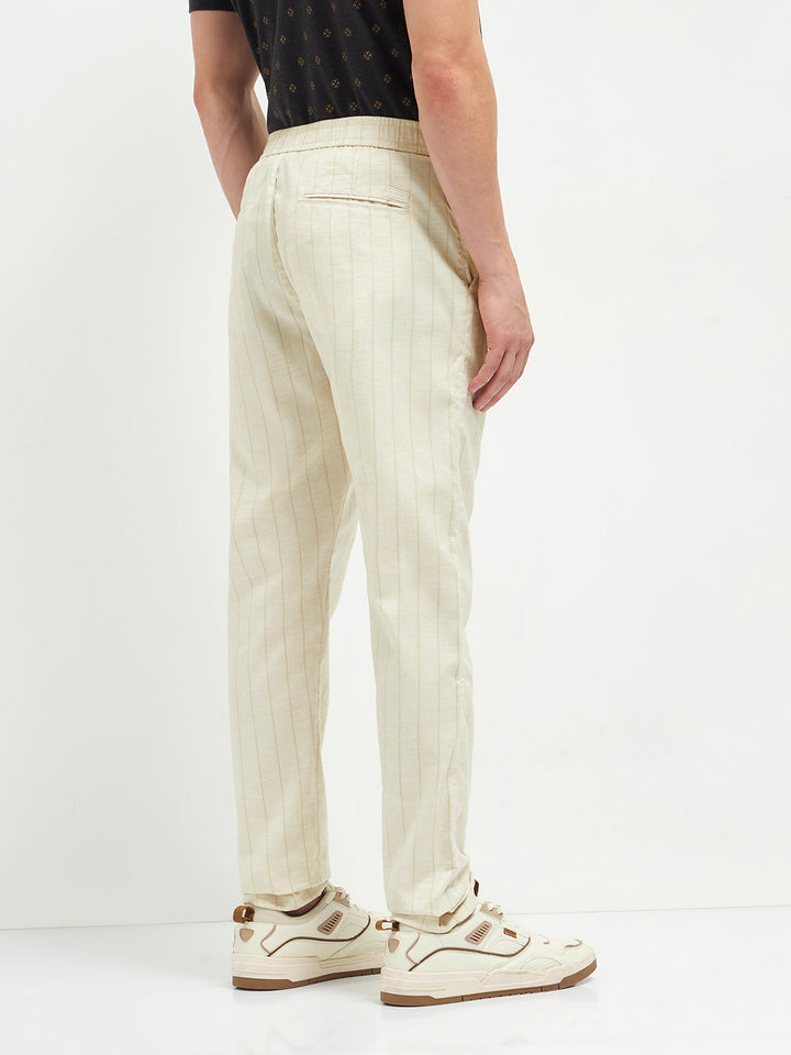 Cream Casual Traveler Trousers