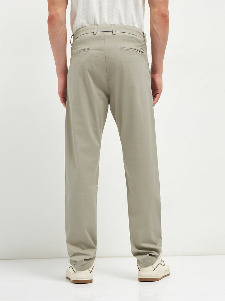 Cream Casual Wear Traveler Trousers