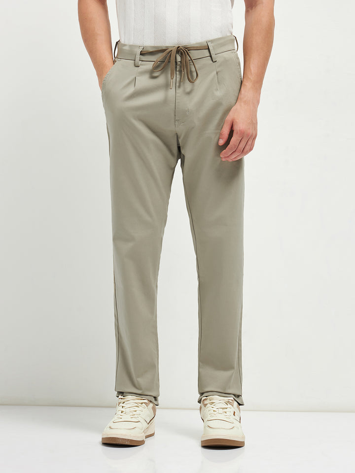 Cream Casual Wear Traveler Trousers