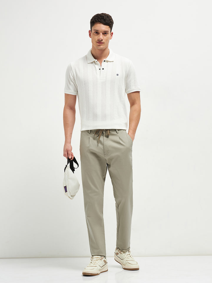 Cream Casual Wear Traveler Trousers