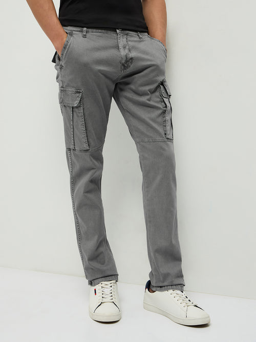 Grey Casual Cargo Trouser