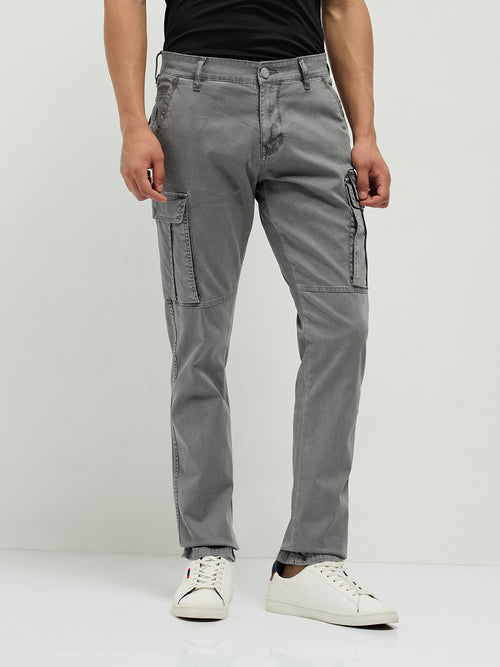 Grey Casual Cargo Trouser
