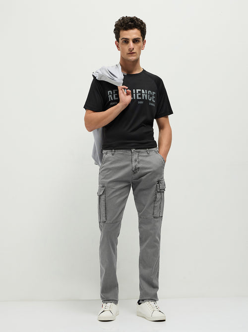 Grey Casual Cargo Trouser