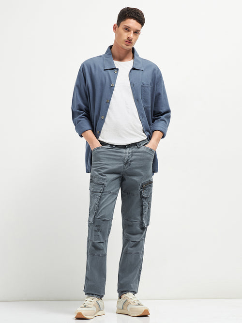 Melange Grey Casual Cargo Trouser