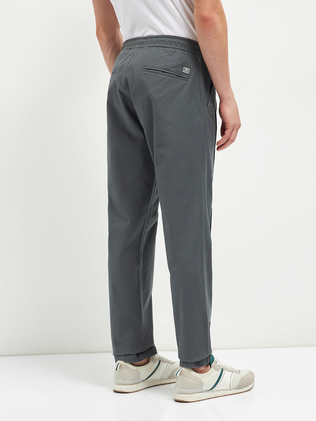 Dark Grey Stretchable Lycra Cotton Traveler Trouser