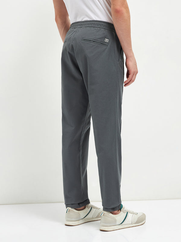 Dark Grey Stretchable Lycra Cotton Traveler Trouser