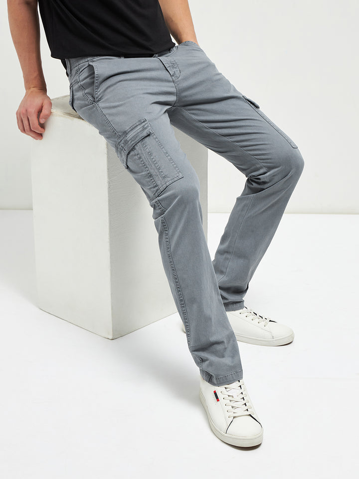 Grey Casual Cargo Trouser