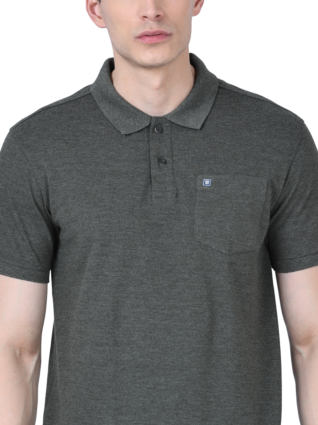 OTTO Olive Green Plain Polo Collar T Shirt CHARLES OLIVE GREEN