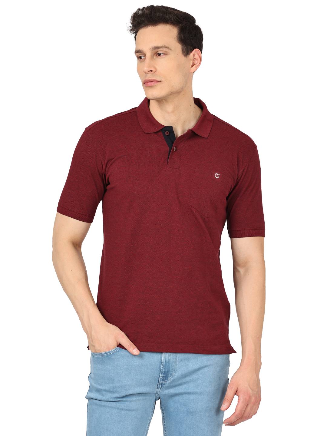 Wine Mill Plain Polo Collar T Shirt CHARLES_WINE MILL