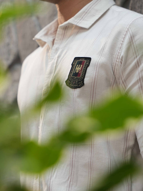 Brown Vertical  Stripes Casual  Shirt