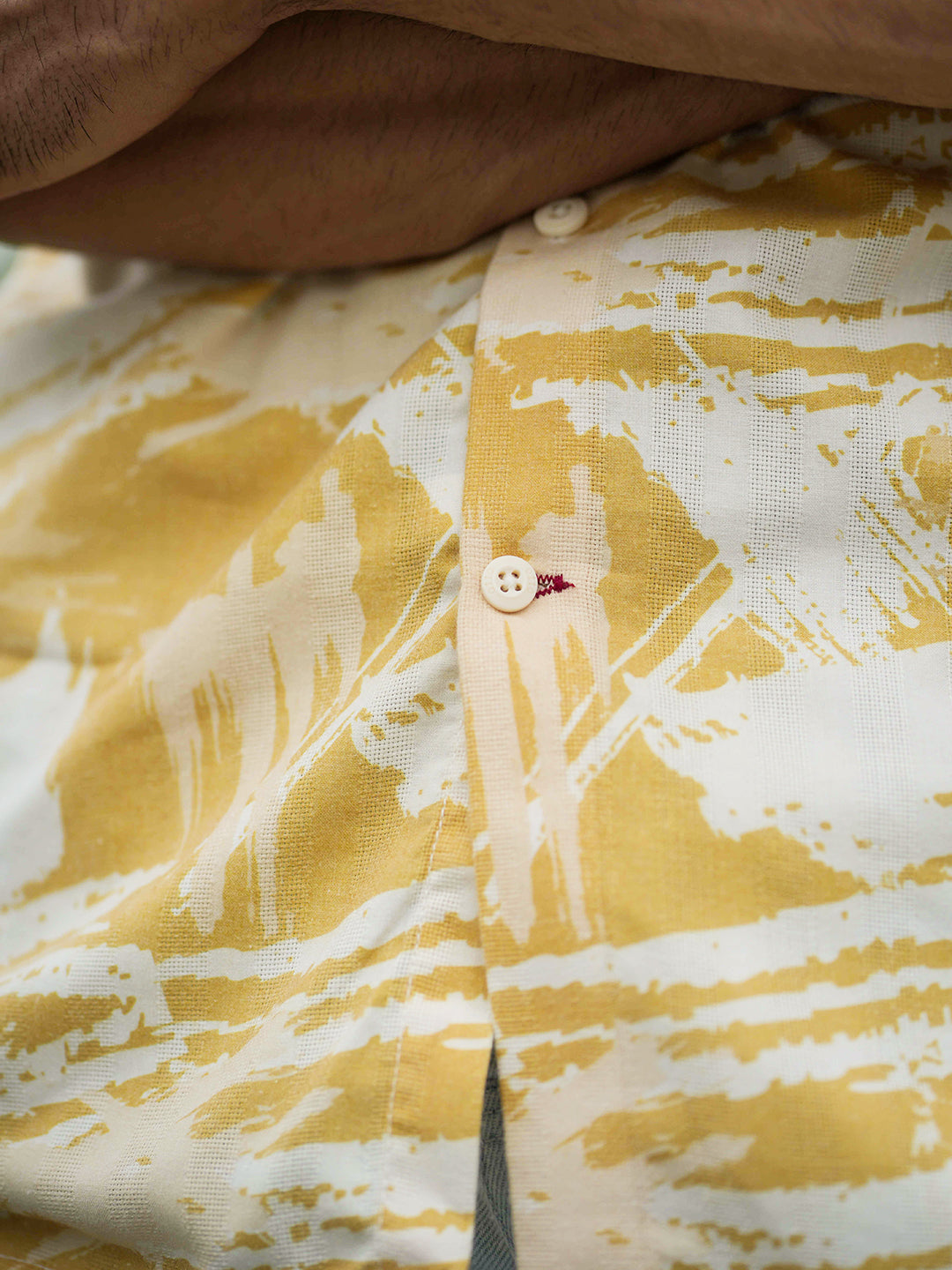 Yellow Printed Casual Shirt