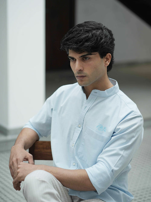 Sky Blue Plain Casual Shirt