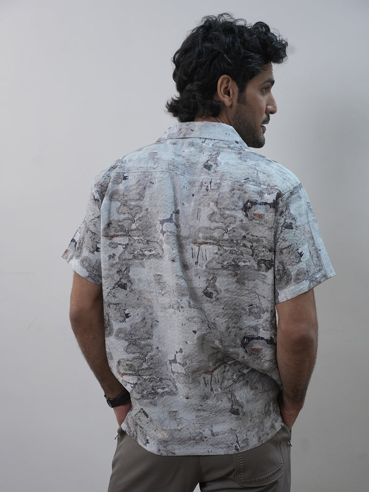 Brown Abstract Printed Casual Shirt