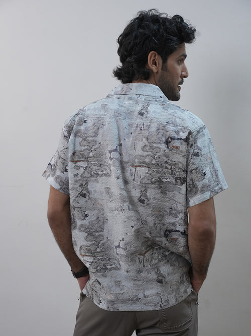 Brown Abstract Printed Casual Shirt