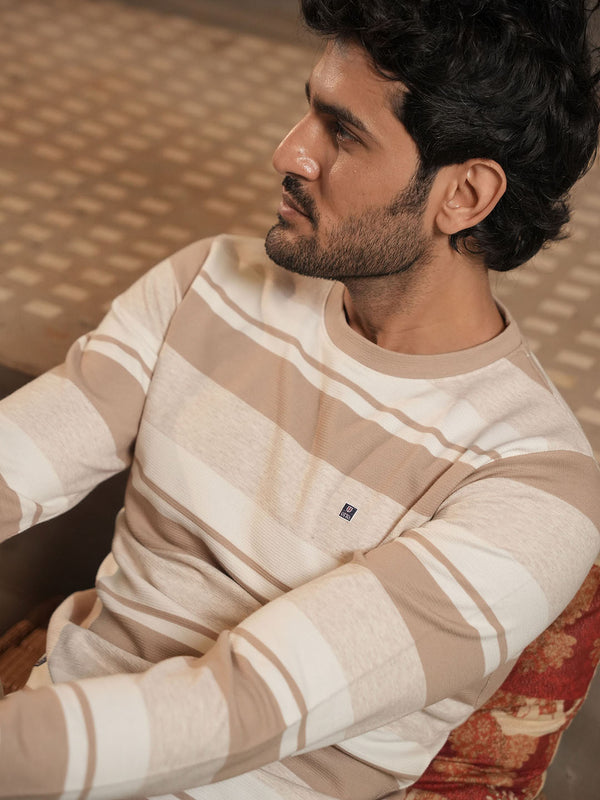 Fawn Stripes Crew Neck T Shirt