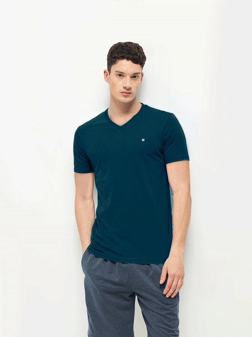 LOTTO T-SHIRT V NECK BLUE