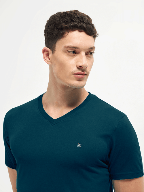 LOTTO T-SHIRT V NECK BLUE