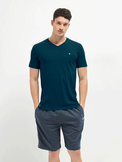 LOTTO T-SHIRT V NECK BLUE