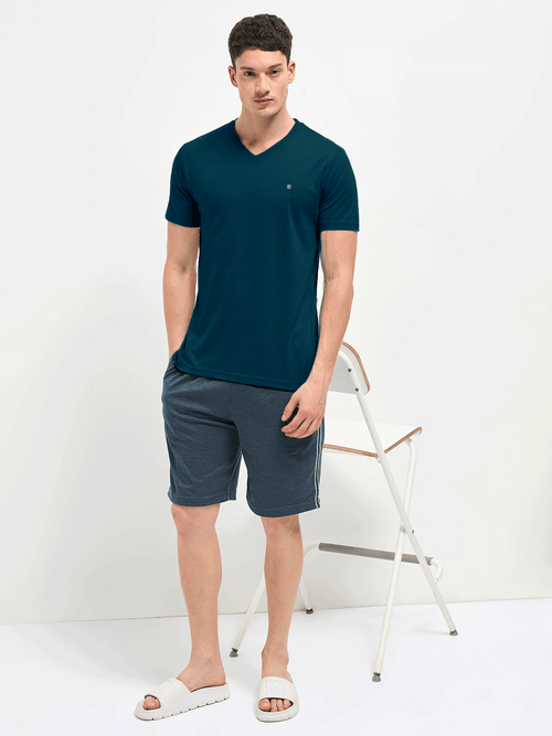 LOTTO T-SHIRT V NECK BLUE