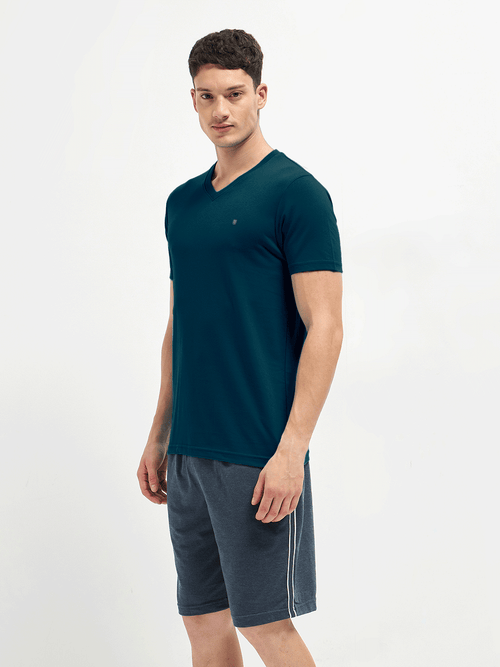 LOTTO T-SHIRT V NECK BLUE