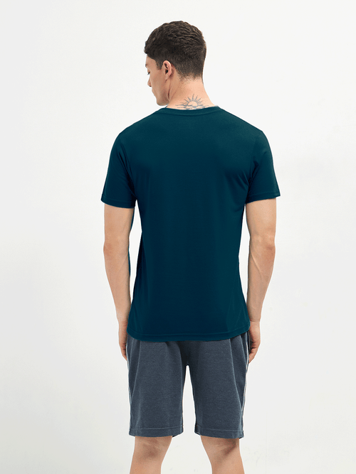 LOTTO T-SHIRT V NECK BLUE
