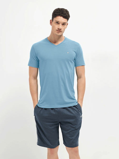 LOTTO T-SHIRT V NECK LIGHT BLUE