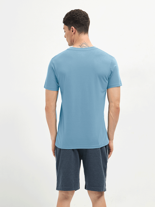 LOTTO T-SHIRT V NECK LIGHT BLUE