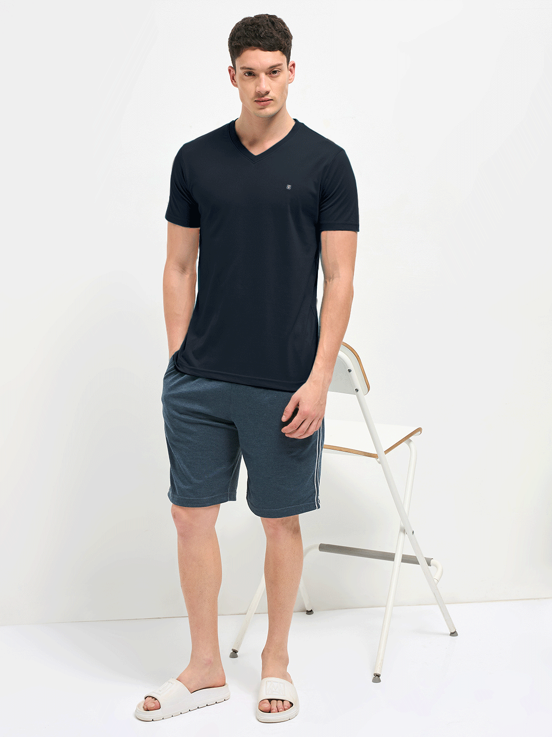 Lotto T-Shirts V Neck Medieval Blue