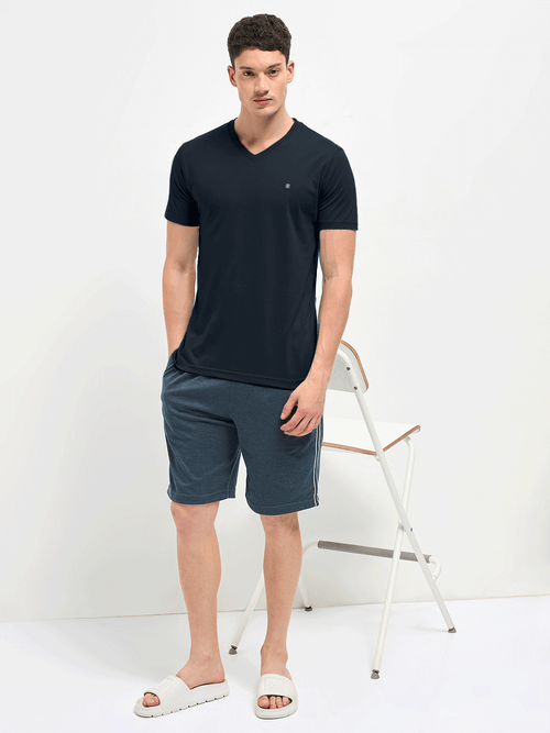 LOTTO T-SHIRT V NECK  MEDIEVAL BLUE