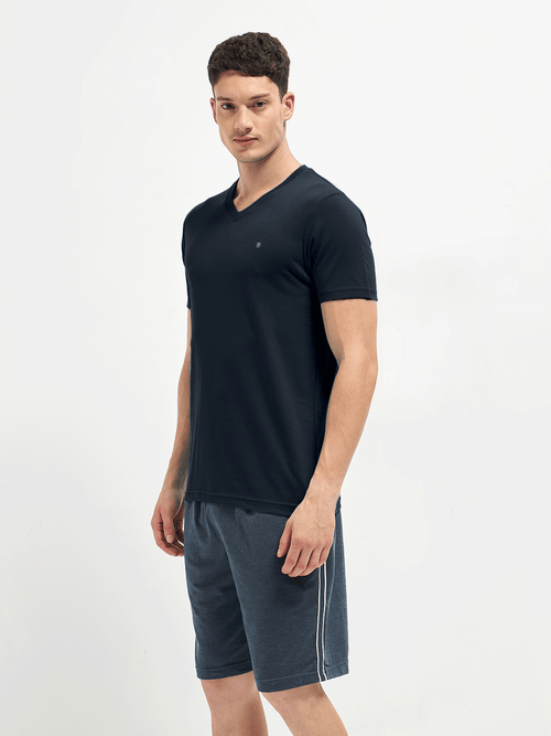 LOTTO T-SHIRT V NECK  MEDIEVAL BLUE
