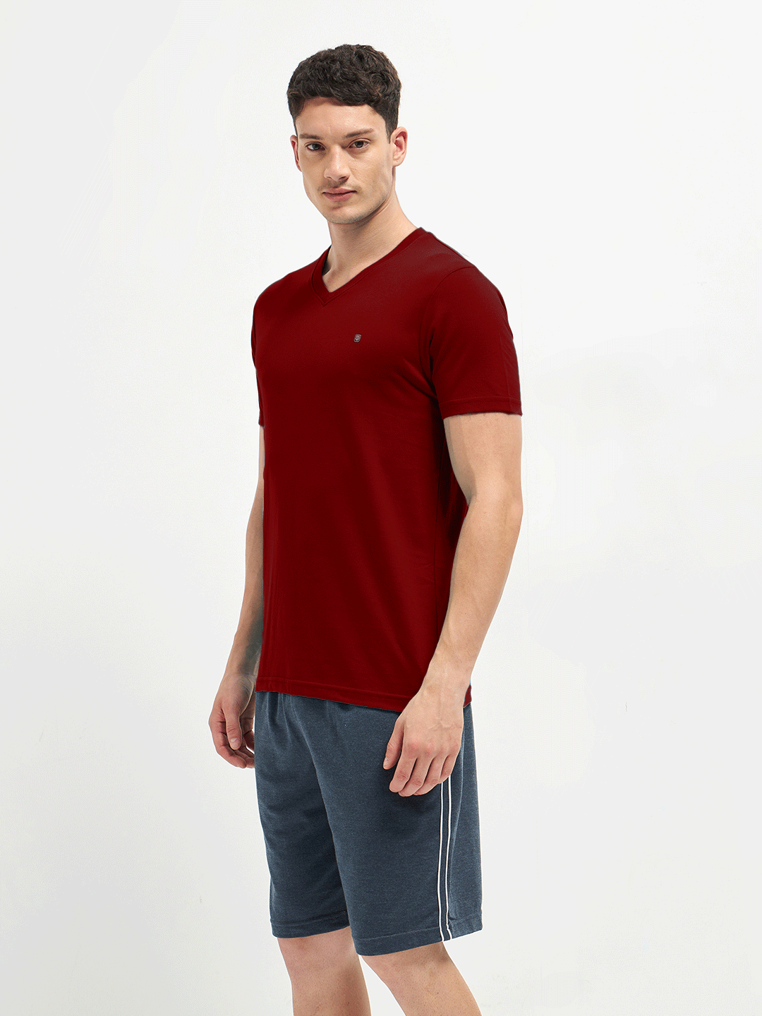 Lotto T-Shirts V Neck Wine Red