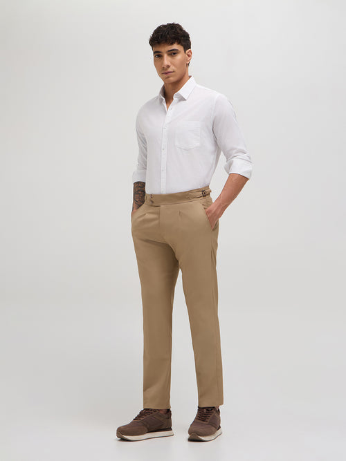 White Cotton Linen Solid Casual Shirt
