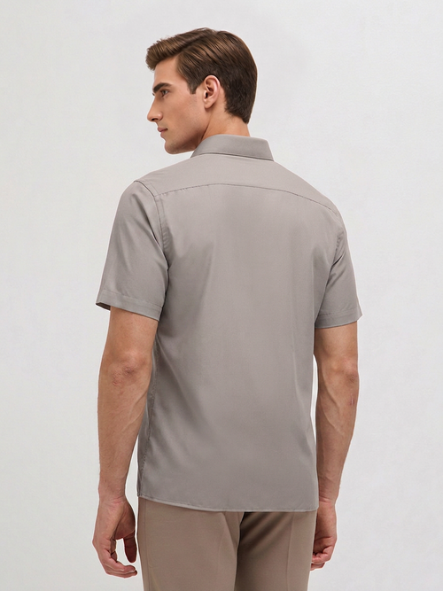 Light Grey Solid Formal Shirt