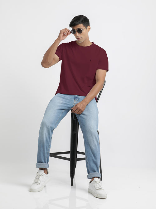 Maroon Crew Neck T Shirt