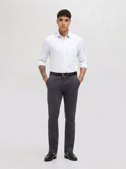 White Solid Casual Shirt