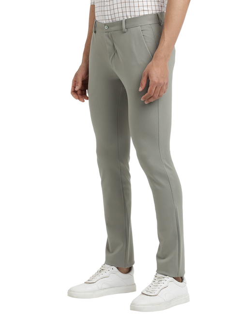 Pista Lycra Cotton Stretchable Solid Trousers