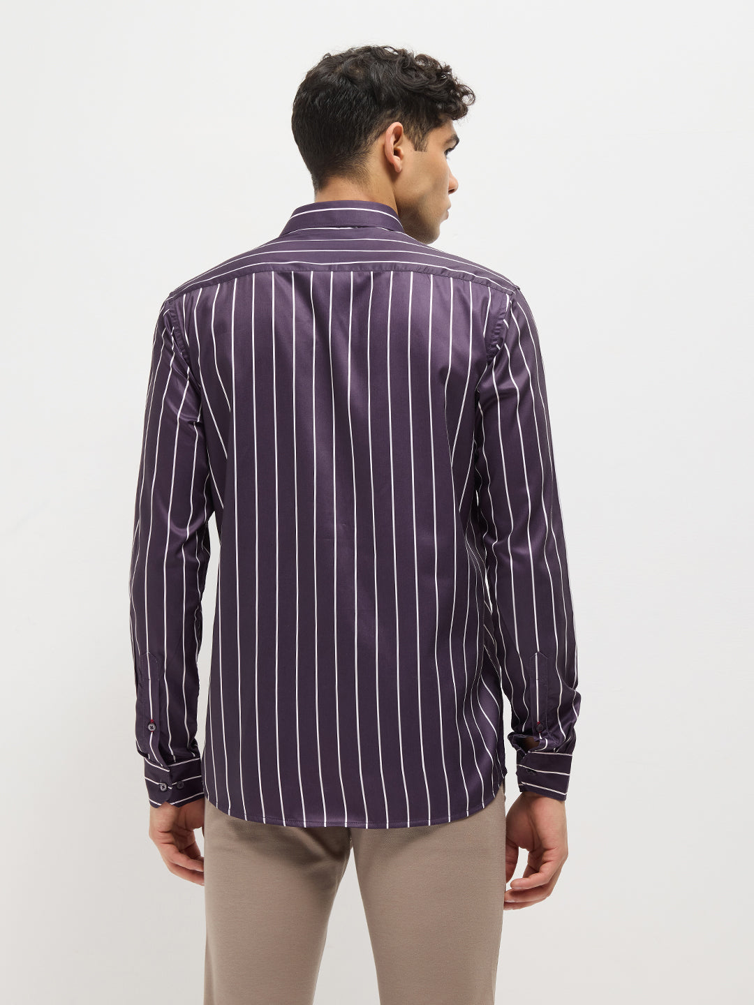 Purple Stripes Casual Shirt