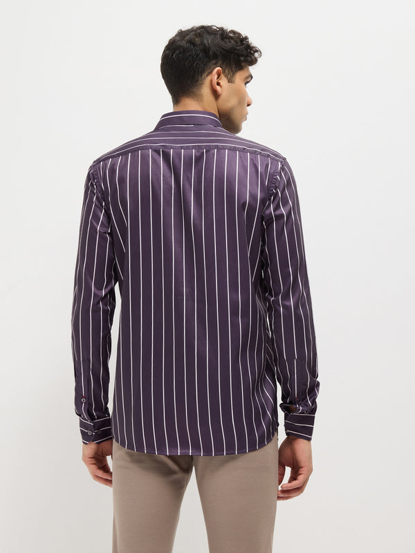 Purple Stripes Casual Shirt