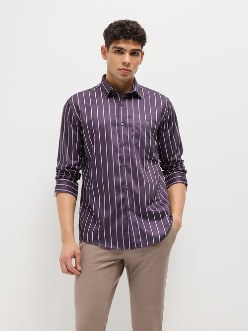 Purple Stripes Casual Shirt