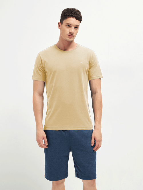 Motto Crew Neck T-Shirt Beige