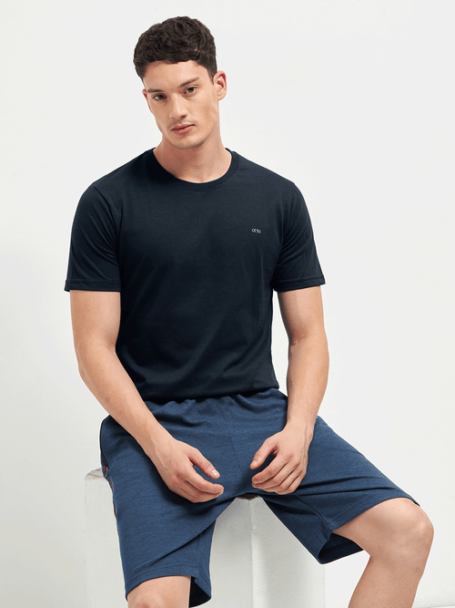 Motto Crew Neck T-Shirt Medieval Blue