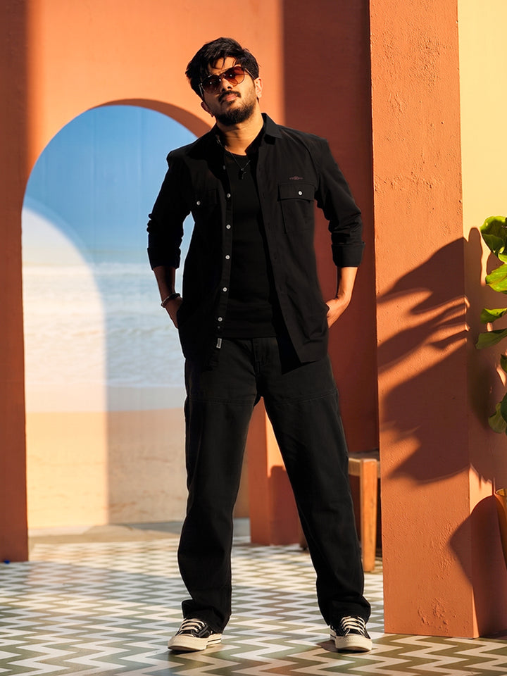 black casual shirt