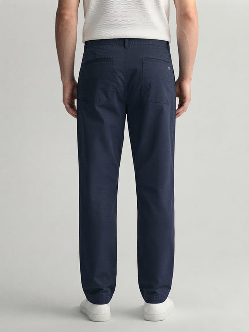 Navy Indigo Solid Casual Trousers