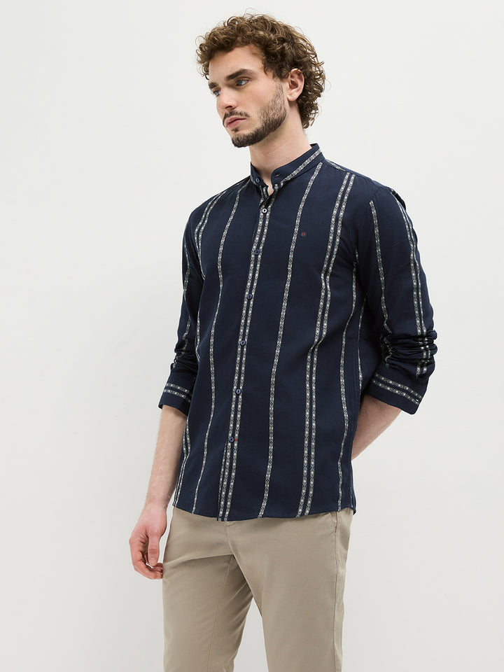 mens casual striped shirt