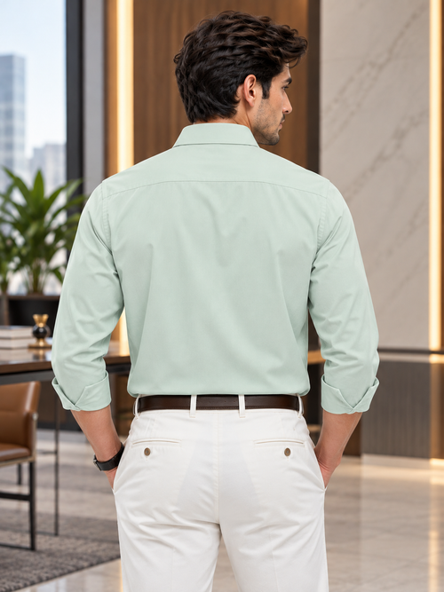 Pastel Mint Solid Formal Shirt
