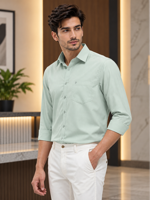 Pastel Mint Solid Formal Shirt