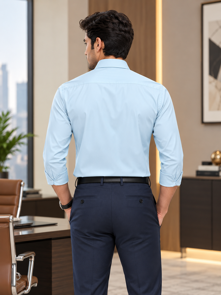 Light Blue Solid Formal Shirt
