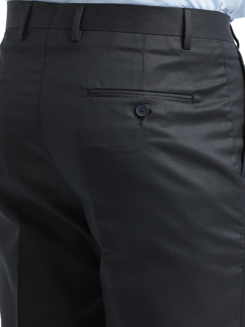Navy Micro Dobby Solid Trousers